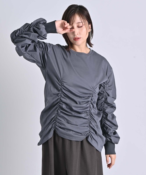 RAW FUDGE（ローファッジ） tシャツ シャーリングデザインプルオーバー