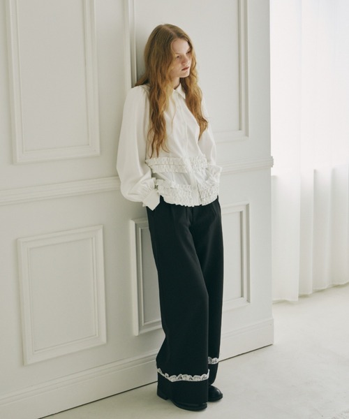 idem many frill blouse フリルブラウス オフホワイト ブラウス シャツ many frill blouse / フリルデザインブラウス