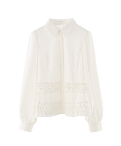 idem many frill blouse フリルブラウス オフホワイト ブラウス シャツ many frill blouse / フリルデザインブラウス