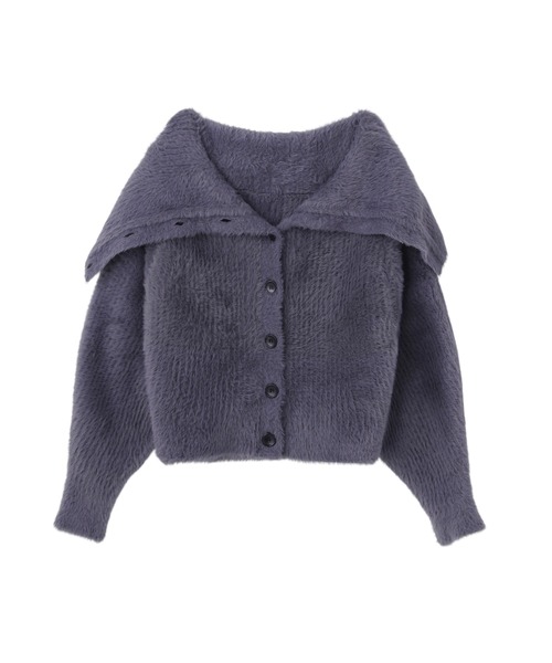 ジョンローレンスサリバン  JLS RIBED SHAGGY OVER HI-NECK KNIT CARDIGAN 4D009-0325-34 リブドシャギーハイネックカーディガン レディース ONE SIZE JOHN LAWRENCE SULLIVAN（ジョン ローレンス サリバン） ニット
