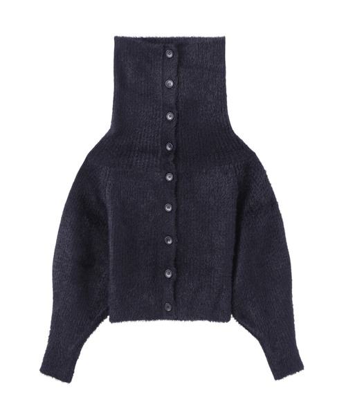 ジョンローレンスサリバン  JLS RIBED SHAGGY OVER HI-NECK KNIT CARDIGAN 4D009-0325-34 リブドシャギーハイネックカーディガン レディース ONE SIZE JOHN LAWRENCE SULLIVAN（ジョン ローレンス サリバン） ニット