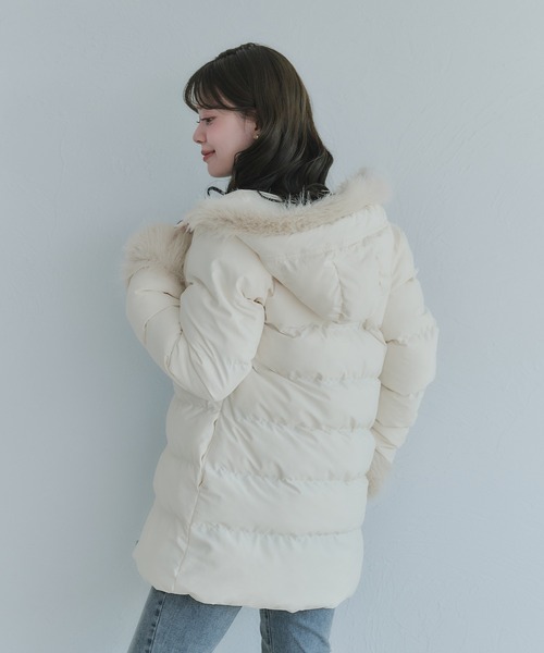 fupel コート アウター Mid-length padded fur coat / ミドル丈中綿