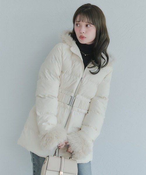 【新品タグ付き】LAZZY ゴルフ 中綿ジャケット レディース XS 白 冬用 UNFILO（アンフィーロ） ブルゾン ジャンバー スタンド ZIPアウター