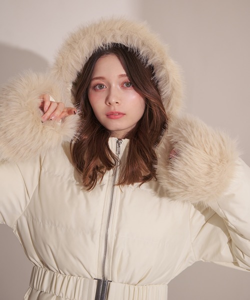 fupel コート アウター Mid-length padded fur coat / ミドル丈中綿 fupel コート アウター Mid-length padded fur coat / ミドル丈中綿