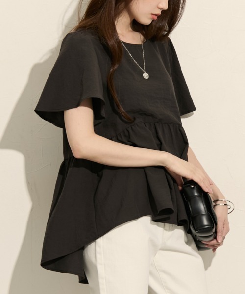 「nissen」 半袖ブラウス L オフホワイト レディース_画像9