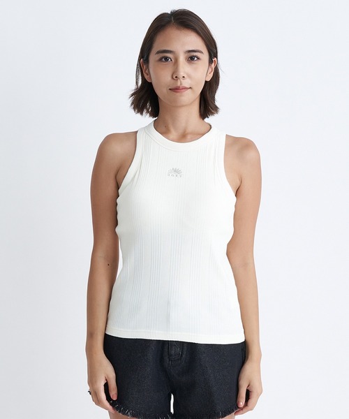 「ROXY」 ノースリーブトップス LARGE ターコイズブルー レディース_画像2