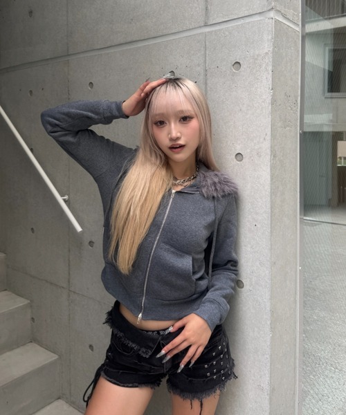 KsG パーカー Hoodie Fur Double Zip Parker レディース メンズ