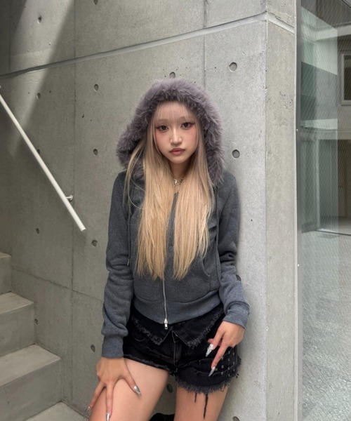 KsG パーカー Hoodie Fur Double Zip Parker レディース メンズ