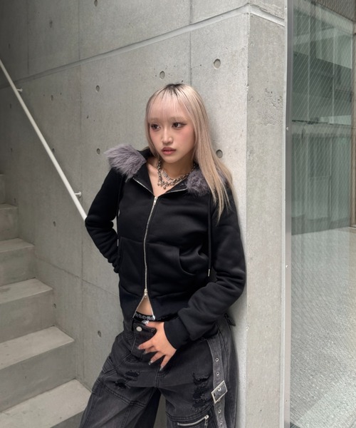 KsG パーカー Hoodie Fur Double Zip Parker レディース メンズ