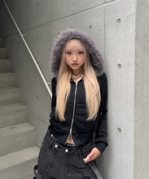 KsG パーカー Hoodie Fur Double Zip Parker レディース メンズ