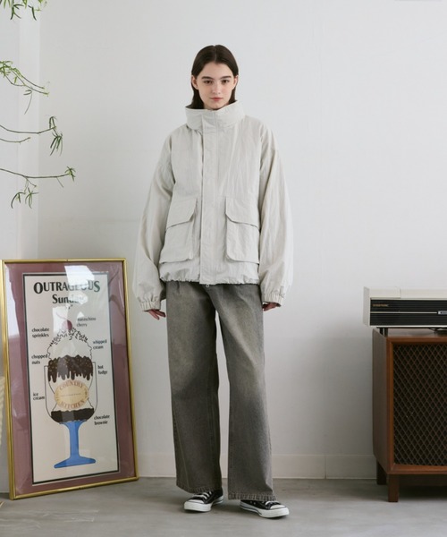 「flaner」 マウンテンパーカー LARGE ブラック レディース_画像2