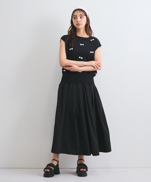 「QUEENS COURT」 半袖ニット M ピンク レディース_画像5