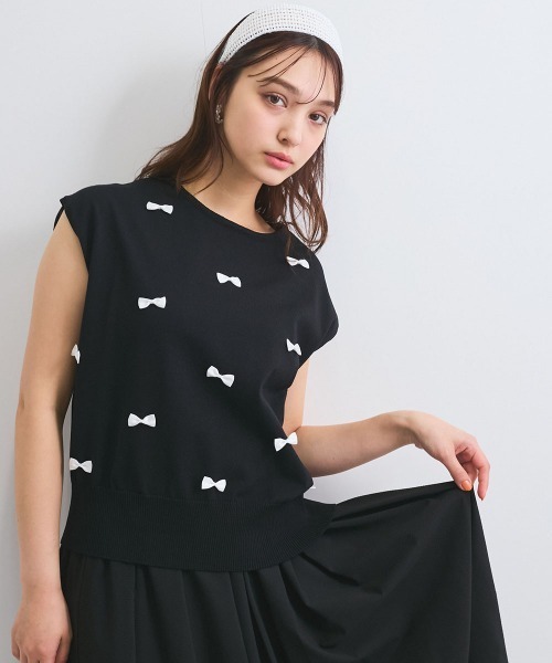 「QUEENS COURT」 半袖ニット M ピンク レディース_画像7