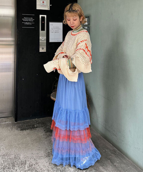 「HELLO.SANFRANCISCO」 長袖ニット ONE SIZE レッド レディース_画像8