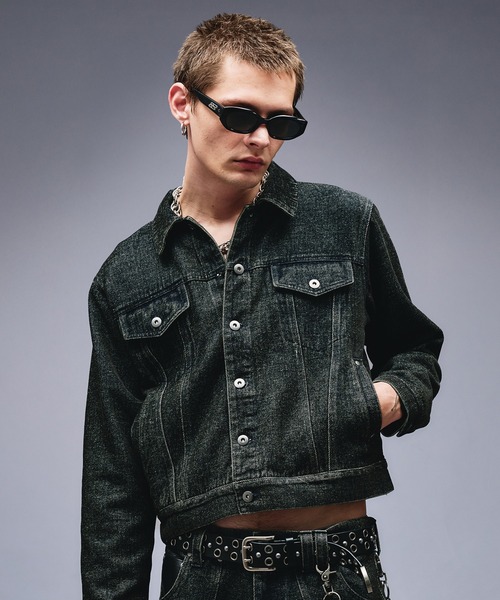 ANDER HUNK リジッドデニムジャケット ANDER HUNK デニムジャケット gジャン Studs Design Rigid Denim