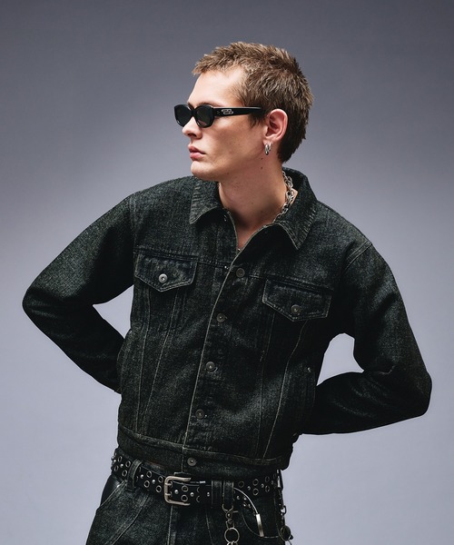 ANDERHUNKデニムジャケット完売品 ANDER HUNK デニムジャケット gジャン Overdyed Flocky Denim Jacket