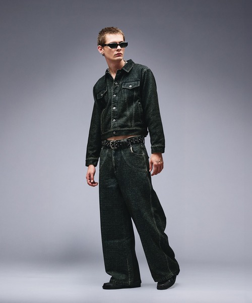 ANDER HUNK リジッドデニムジャケット ANDER HUNK デニムジャケット gジャン Studs Design Rigid Denim