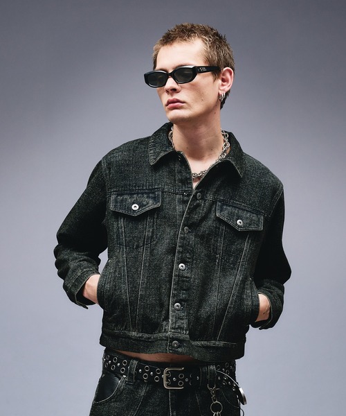 ジャケット・アウター ANDER HUNK StudsDesignRigid Denim Jacket ジャケット・アウター ANDER HUNK StudsDesignRigid Denim J ANDER