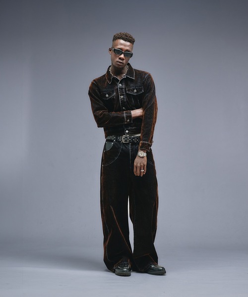 ANDERHUNKデニムジャケット完売品 ANDER HUNK デニムジャケット gジャン Overdyed Flocky Denim Jacket