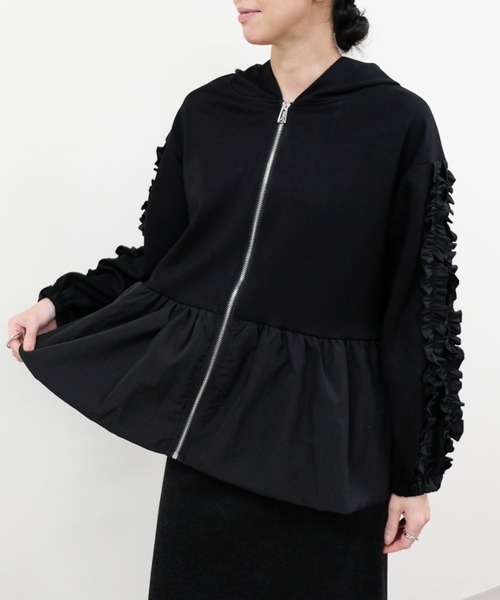 DOLLUPOOPS（ドールアップウップス） パーカー フリルコンビジップ