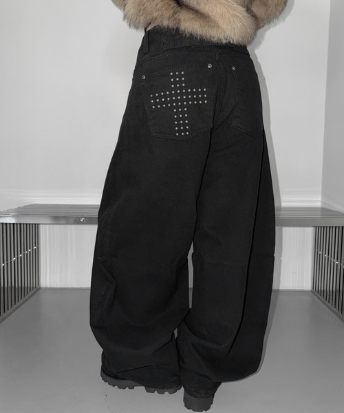 ワイドパンツ パンツ fancy cross strap cotton pt レディース メンズ