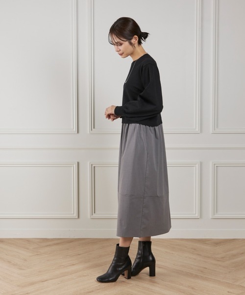 Le souk（ルスーク） ワンピース 異素材コンビネーションワンピース