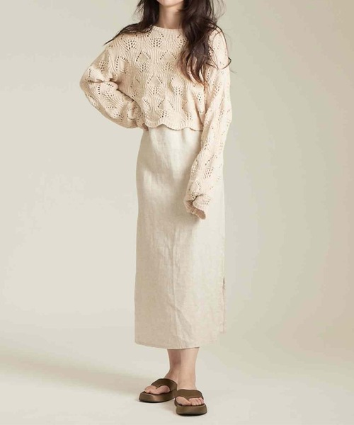 「solleim」 長袖ニット M ベージュ レディース_画像2