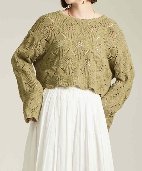 「solleim」 長袖ニット M ベージュ レディース_画像8