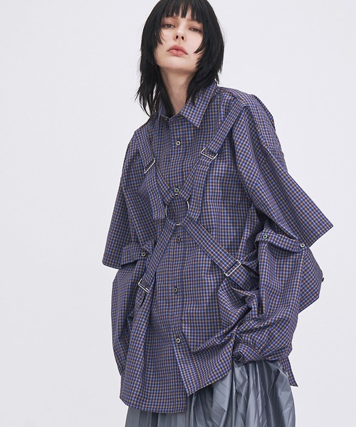SeeSew シャツ 「UNISEX」PARASHUTE 2WAY CHECK SHIRTS/パラシュート