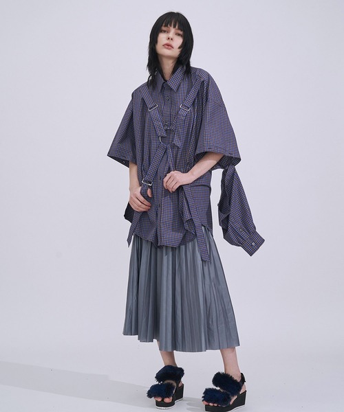 SeeSew シャツ 「UNISEX」PARASHUTE 2WAY CHECK SHIRTS/パラシュート