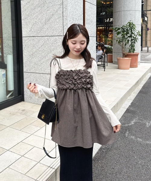 hinari シャーリングデザインキャミチュニック hinari（ヒナリ 