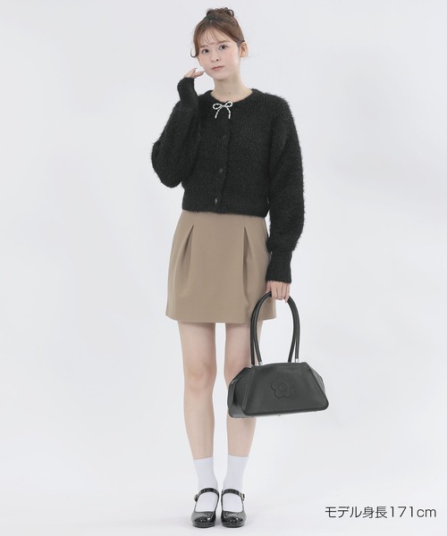 新品未使用　andmary アンドマリー　リアリボンカーディガン MARY QUANT（マリークヮント） カーディガン マリークワント パール