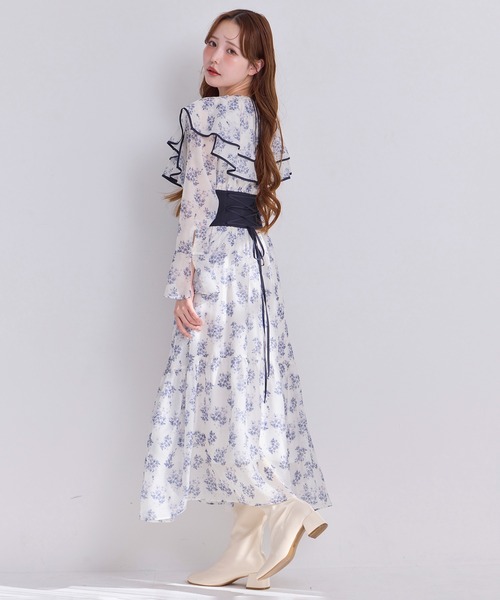 「one after another NICE CLAUP」 長袖ワンピース FREE ブラック レディース_画像3