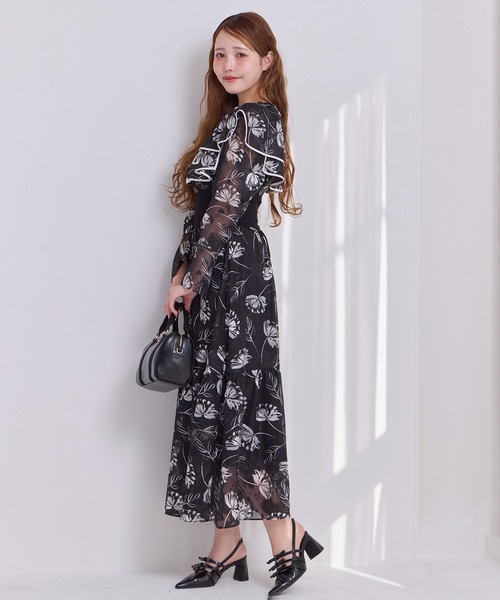 「one after another NICE CLAUP」 長袖ワンピース FREE ブラック レディース_画像7