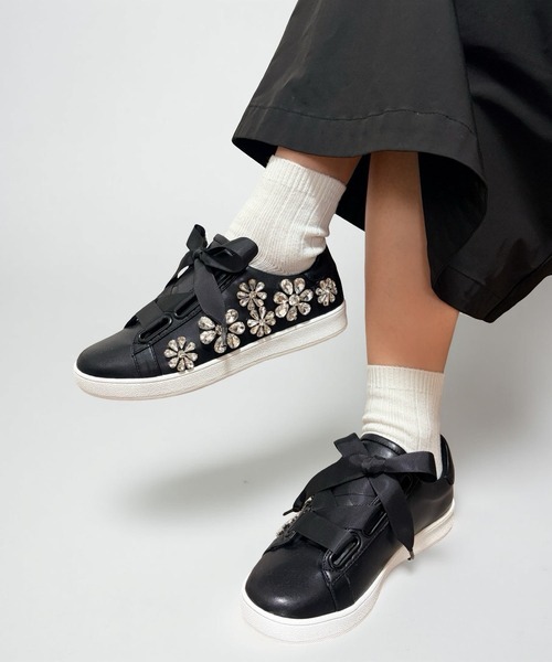 jeffrey campbell ブラックリボンスニーカー Jeffrey Campbell（ジェフリーキャンベル） スニーカー フラワー
