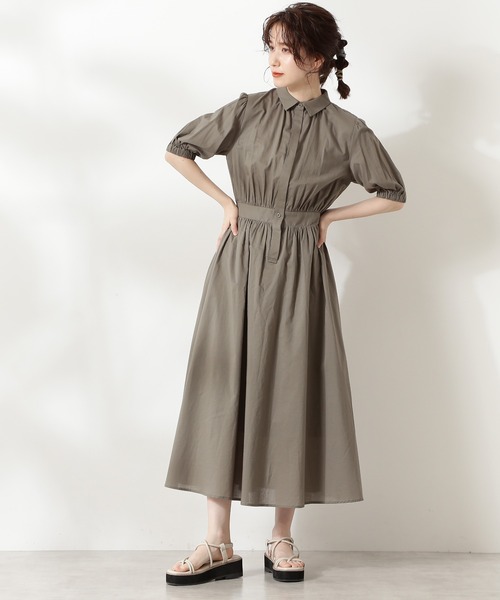 「N.(N. Natural Beauty Basic)」 シャツワンピース SMALL グレー レディース_画像7