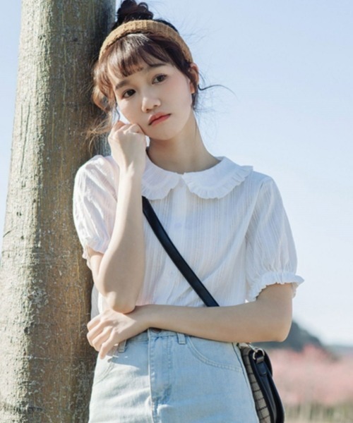 gossip!ロサンゼルス ブラウス シャツ 半袖 「Y2Kガーリー」レトロ
