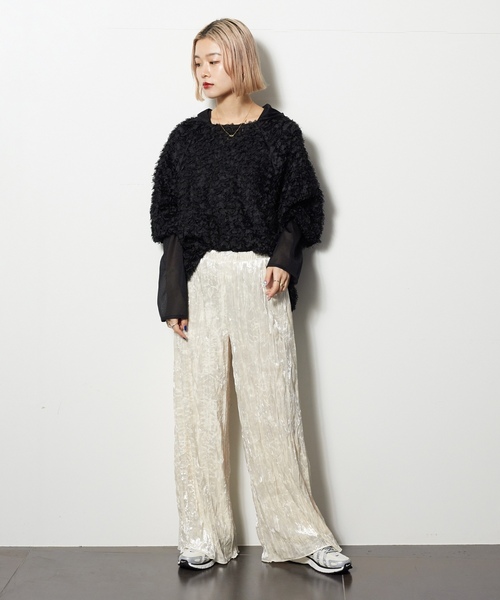 「CITYSHOP」 イージーパンツ 38 ホワイト レディース_画像5