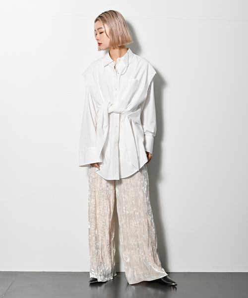 「CITYSHOP」 イージーパンツ 38 ホワイト レディース_画像9
