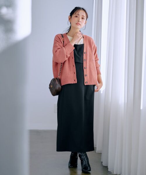 「COHINA」 キャミソールワンピース ONE SIZE ブラック レディースの画像