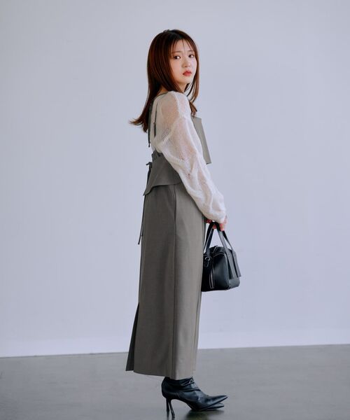 「COHINA」 キャミソールワンピース ONE SIZE ブラック レディースの画像