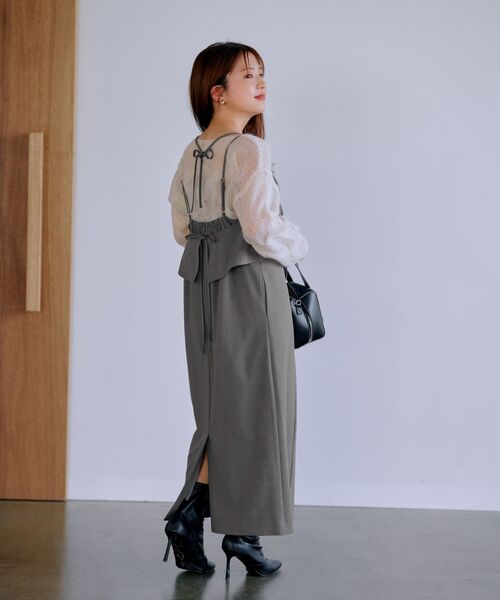 「COHINA」 キャミソールワンピース ONE SIZE ブラック レディースの画像