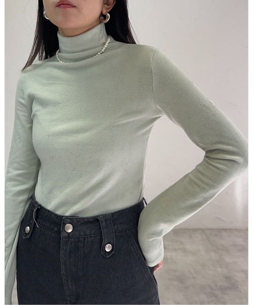 「leimn」 長袖カットソー M カーキ レディース_画像2