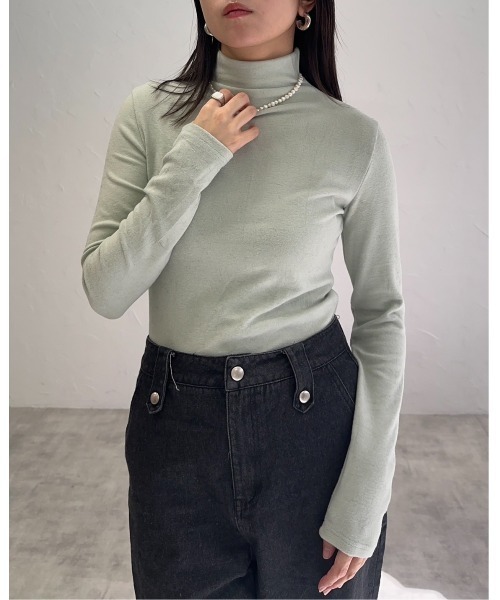 「leimn」 長袖カットソー M カーキ レディース_画像3