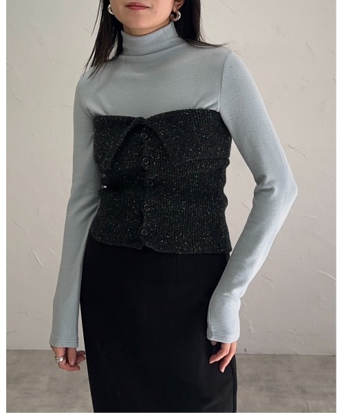 「leimn」 長袖カットソー M カーキ レディース_画像7