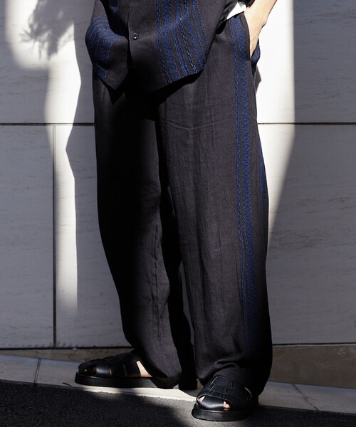 「FREAK'S STORE」 イージーパンツ MEDIUM グリーン レディース_画像2