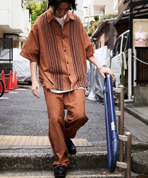 「FREAK'S STORE」 イージーパンツ MEDIUM グリーン レディース_画像9