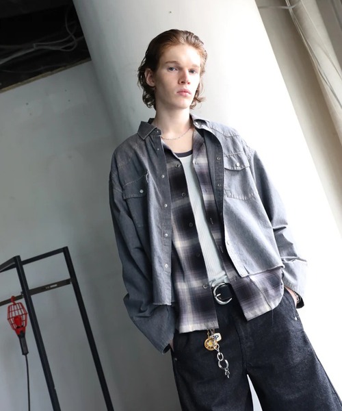 JieDa（ジエダ） シャツ 「Jieda/ジエダ」CHECK OPEN COLLAR SHIRT