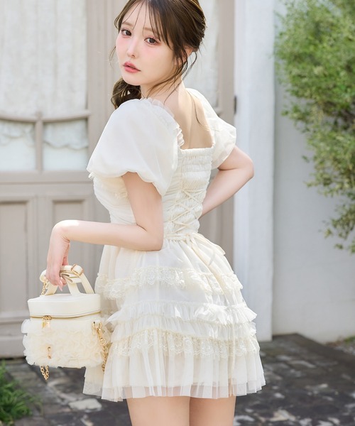 ショルダーバッグ バッグ 再予約！「tulle collection」チュールフリルバニティーバッグ レディースの画像