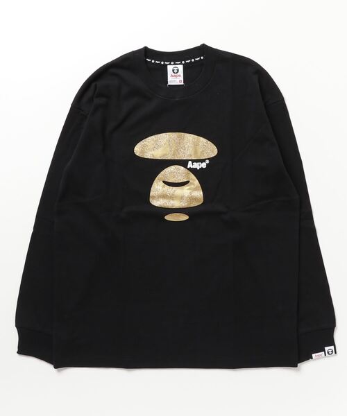 「AAPE BY A BATHING APE」 長袖Tシャツ X-LARGE ブラック メンズ_画像2